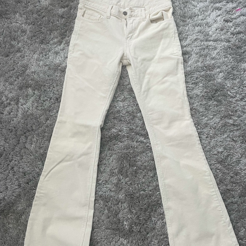 Brandy Melville John Galt - Boot Cut Cream Corduroy Pants - Size Small